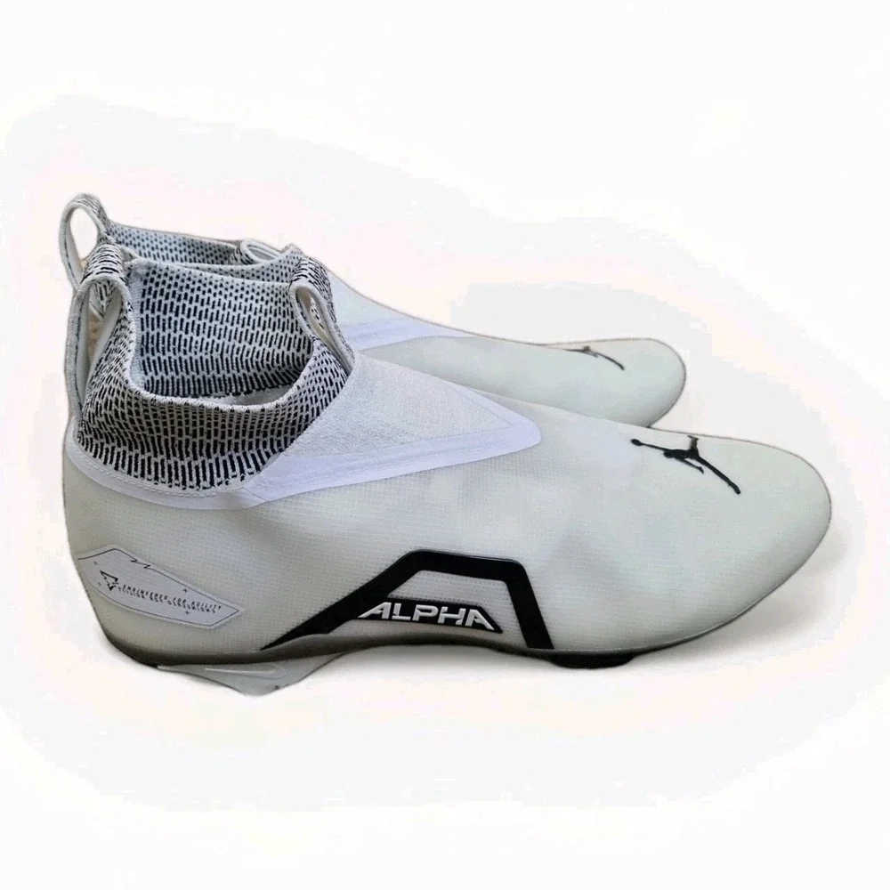 Jordan Alpha Menace Elite 3 Football Cleats White/Black DH3369-100 Size 18